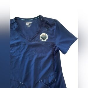 NWT Scrubstar Performance 4 Way Stretch Scrub Top - Womens Size XS - Navy Blue